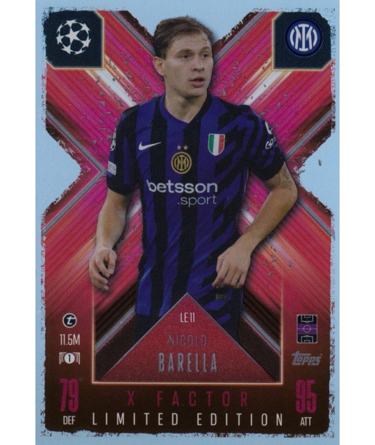 Topps Match Attax Extra Champions League 2024/2025 X-Factor Limited Edition Nicolo Barella (FC Internazionale Milano)